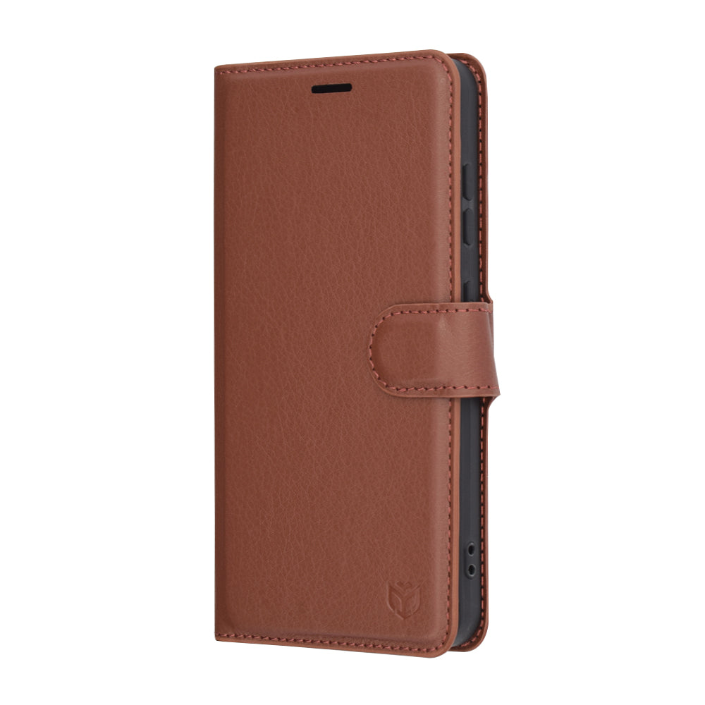 Pouzdro pro Samsung Galaxy S25 S931, Techsuit, kožené folio, hnědé