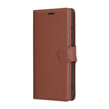 Pouzdro pro Samsung Galaxy S25 S931, Techsuit, kožené folio, hnědé