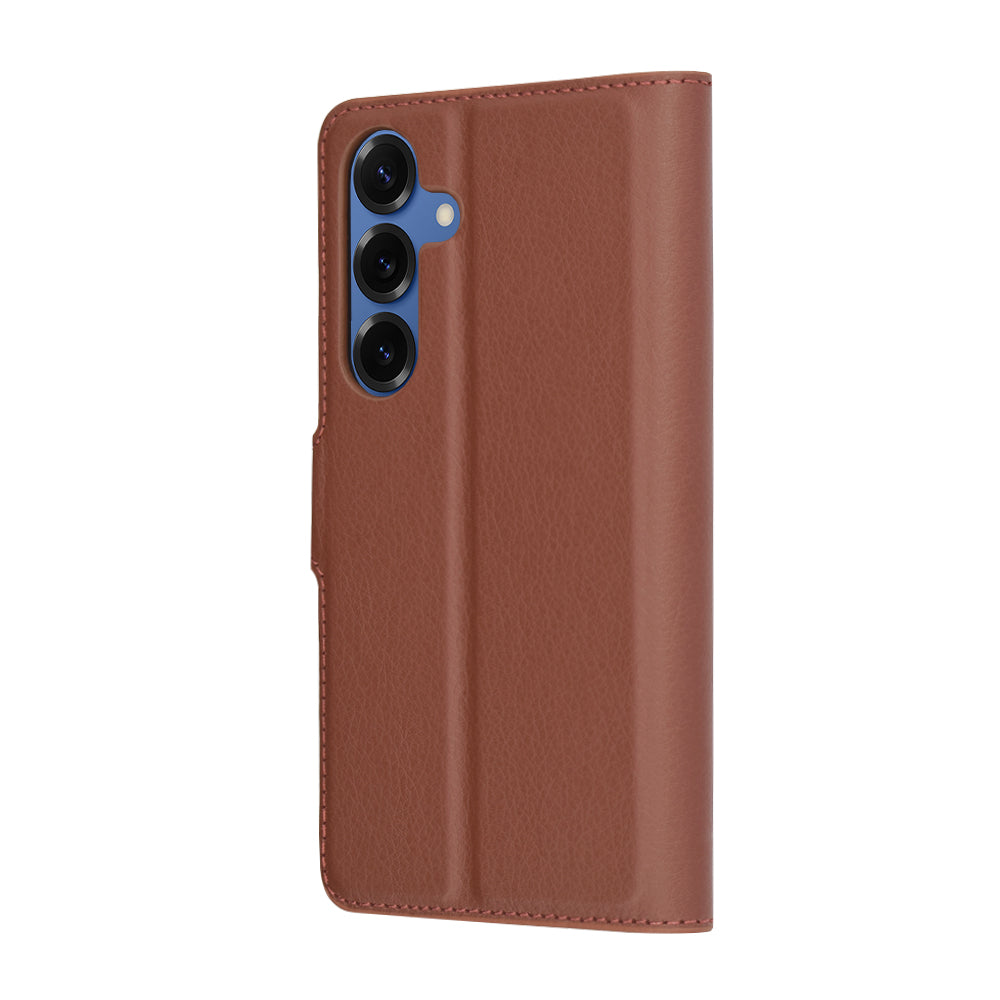 Pouzdro pro Samsung Galaxy S25 S931, Techsuit, kožené folio, hnědé
