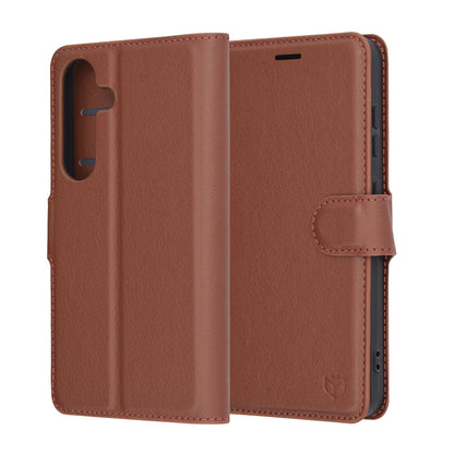 Pouzdro pro Samsung Galaxy S25 S931, Techsuit, kožené folio, hnědé