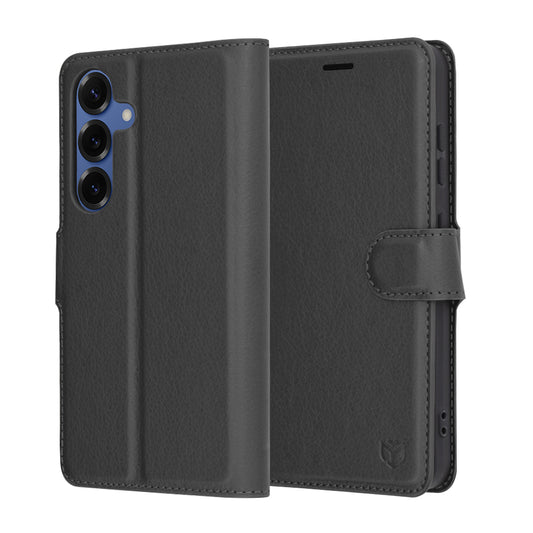 Pouzdro pro Samsung Galaxy S25 S931, Techsuit, kožené folio, černé