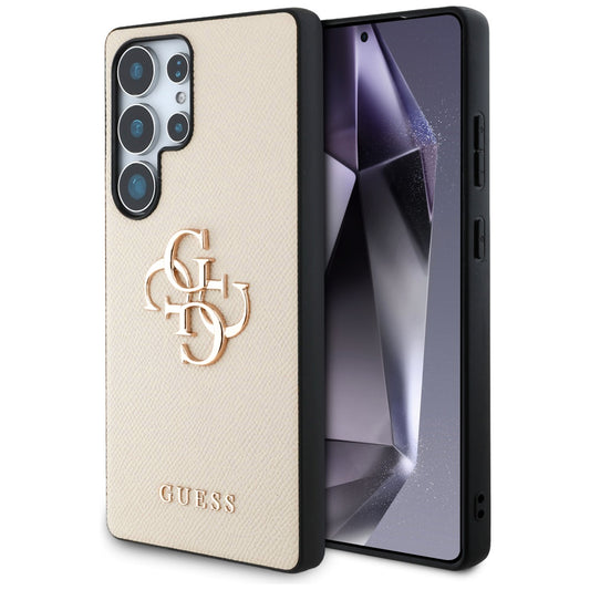 Pouzdro pro Samsung Galaxy S25 Ultra S938, Guess, 4G Grained Big and Classic Logo, Bežové