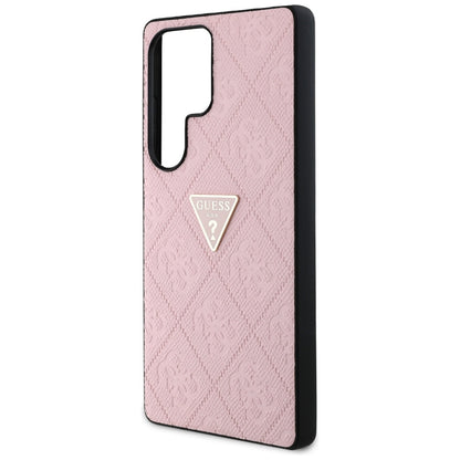 Pouzdro pro Samsung Galaxy S25 Ultra S938, Guess, Grained Hot Stamp 4G Triangle, Růžové