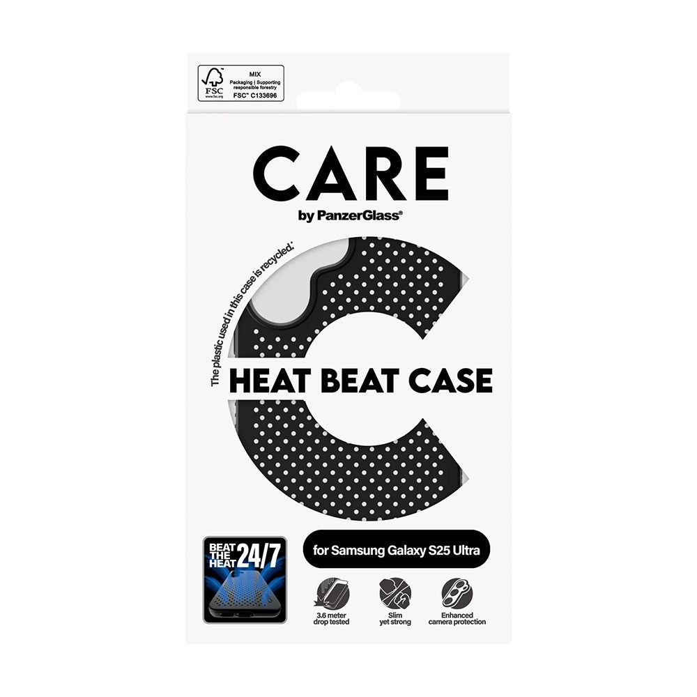 Pouzdro pro Samsung Galaxy S25 Ultra S938, PanzerGlass, Care Feature Heat Beat, Černá