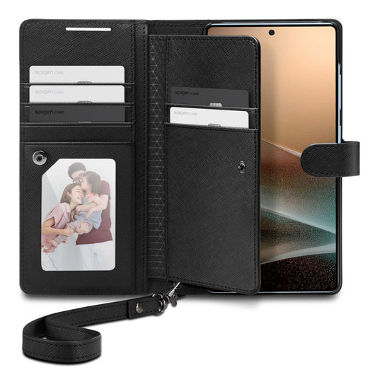 Pouzdro pro Samsung Galaxy S25 Ultra S938, Spigen, Wallet S, Černé ACS09124