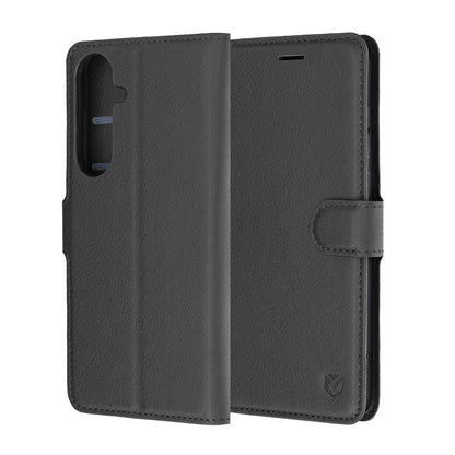 Pouzdro pro Samsung Galaxy S26 FE / S25 FE, Techsuit, kožené folio, černé