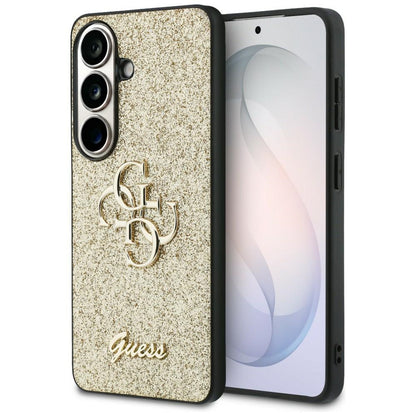 Pouzdro pro Samsung Galaxy S26 S942, Guess, Fixed Glitter Big 4G Metal Frame, Zlaté