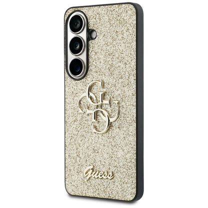 Pouzdro pro Samsung Galaxy S26 S942, Guess, Fixed Glitter Big 4G Metal Frame, Zlaté