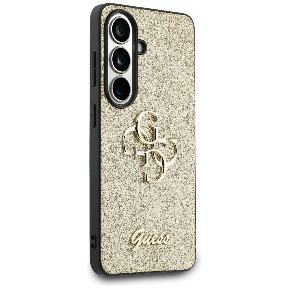 Pouzdro pro Samsung Galaxy S26 S942, Guess, Fixed Glitter Big 4G Metal Frame, Zlaté