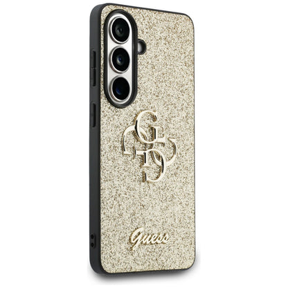 Pouzdro pro Samsung Galaxy S26 S942, Guess, Fixed Glitter Big 4G Metal Frame, Zlaté