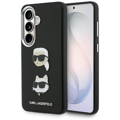Pouzdro pro Samsung Galaxy S26 Plus S947, Karl Lagerfeld, Saffiano Karl & Choupette's Head Pin, Černá