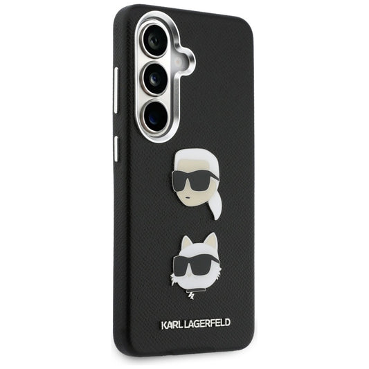 Pouzdro pro Samsung Galaxy S26 Plus S947, Karl Lagerfeld, Saffiano Karl & Choupette's Head Pin, Černá