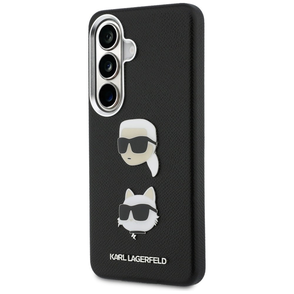 Pouzdro pro Samsung Galaxy S26 Plus S947, Karl Lagerfeld, Saffiano Karl & Choupette's Head Pin, Černá