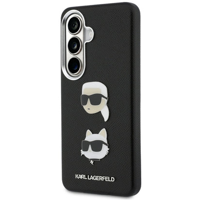 Pouzdro pro Samsung Galaxy S26 Plus S947, Karl Lagerfeld, Saffiano Karl & Choupette's Head Pin, Černá