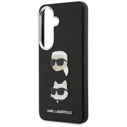 Pouzdro pro Samsung Galaxy S26 Plus S947, Karl Lagerfeld, Saffiano Karl & Choupette's Head Pin, Černá