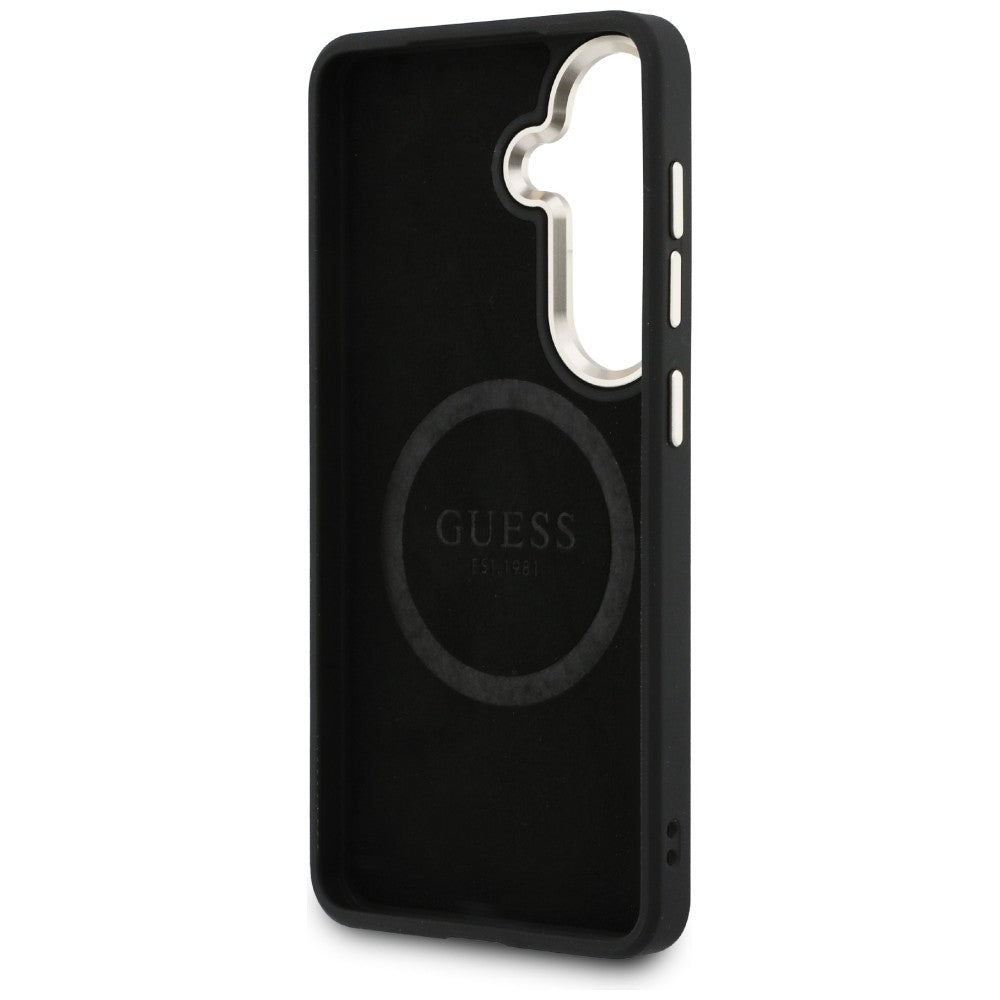 Pouzdro pro Samsung Galaxy S26 S942, GUESS, 4G Big Rhinestone Triangle Strap, Černá