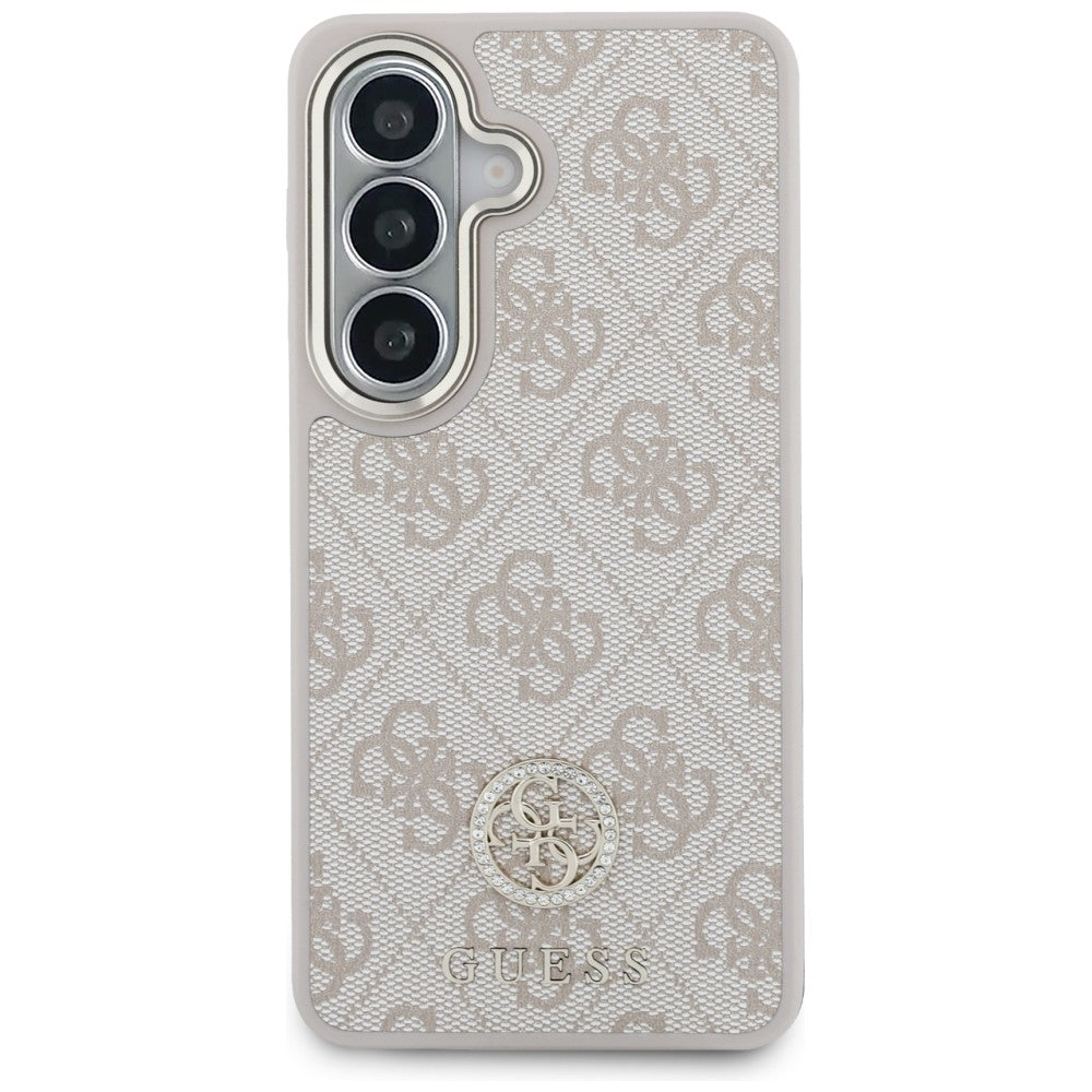 Pouzdro pro Samsung Galaxy S26 S942, GUESS, 4G Big Rhinestone Triangle Strap, Růžové