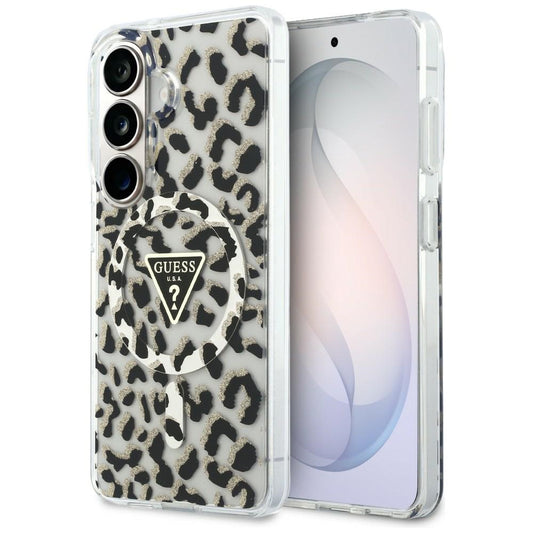 Pouzdro MagSafe pro Samsung Galaxy S26 S942, Guess, IML Leopard Pattern, Černá