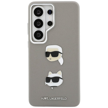 Pouzdro pro Samsung Galaxy S26 Ultra S948, Karl Lagerfeld, Saffiano Karl & Choupette's Head Pin, Šedé