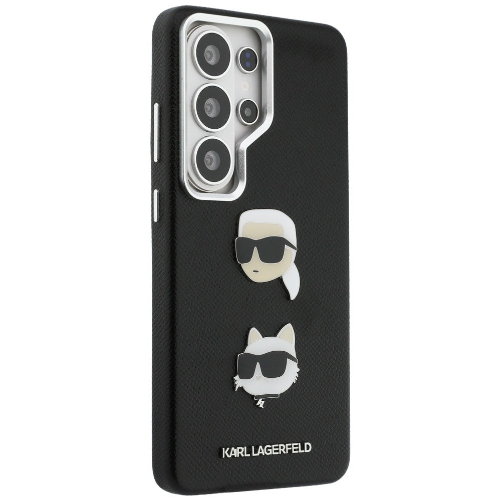 Pouzdro pro Samsung Galaxy S26 Ultra S948, Karl Lagerfeld, Saffiano Karl & Choupette's Head Pin, Černá