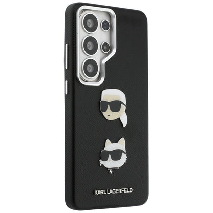 Pouzdro pro Samsung Galaxy S26 Ultra S948, Karl Lagerfeld, Saffiano Karl & Choupette's Head Pin, Černá