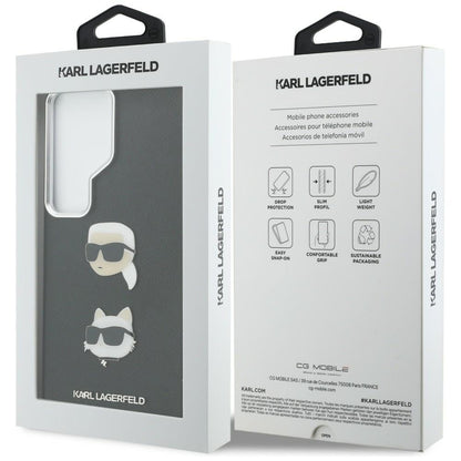 Pouzdro pro Samsung Galaxy S26 Ultra S948, Karl Lagerfeld, Saffiano Karl & Choupette's Head Pin, Černá