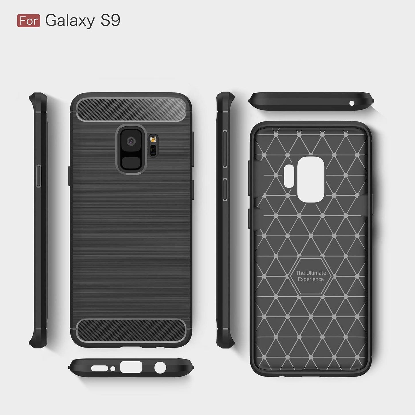 Pouzdro pro Samsung Galaxy S9 G960, Techsuit, Carbon, Černá