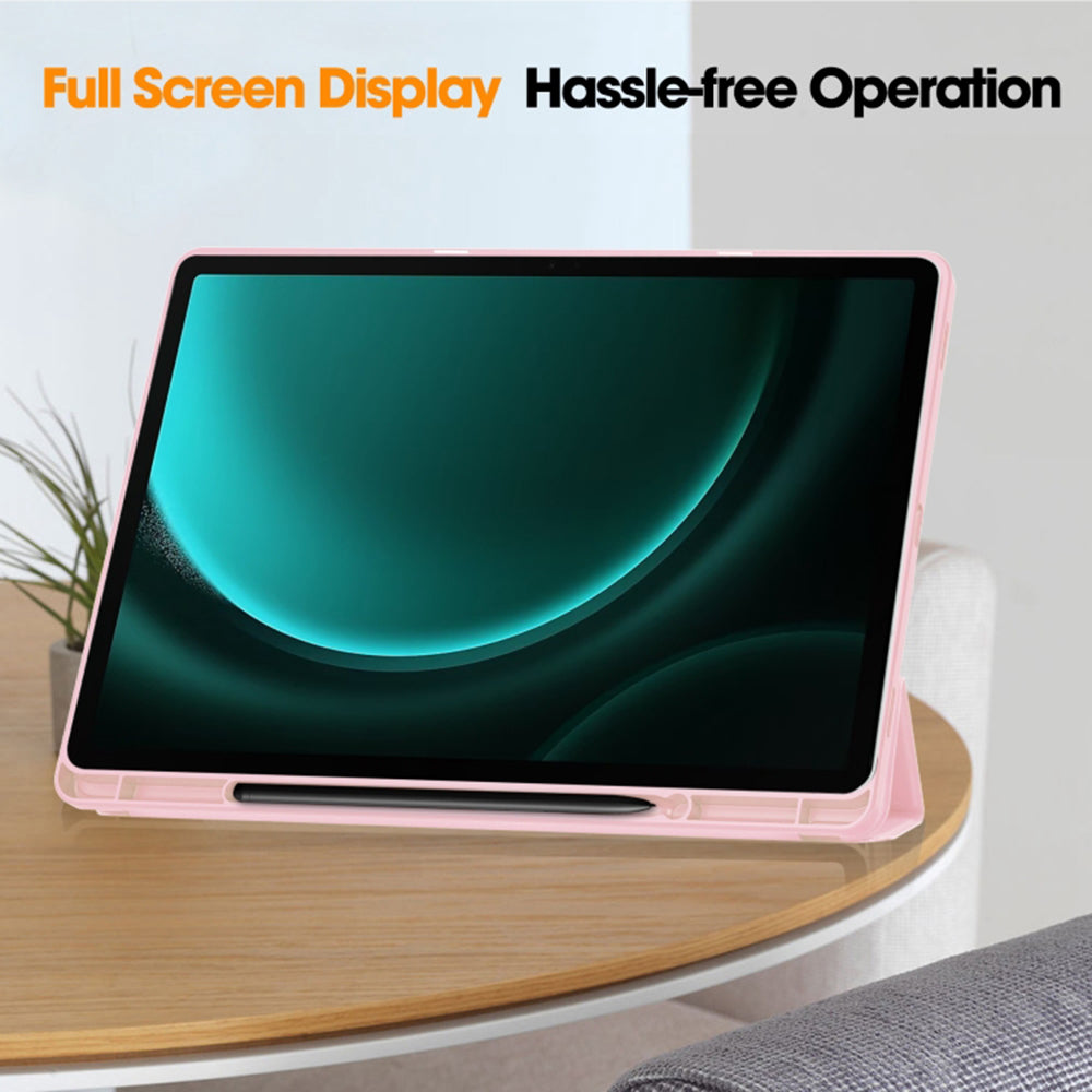 Pouzdro pro Samsung Galaxy Tab S10+ / Tab S9 FE+ / Tab S9+, Techsuit, Flex Trifold, růžové