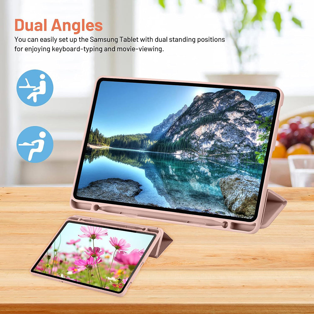 Pouzdro pro Samsung Galaxy Tab S6 Lite (2024) / Tab S6 Lite (2022) / Tab S6 Lite (2020), Techsuit, Flex Trifold, Růžové