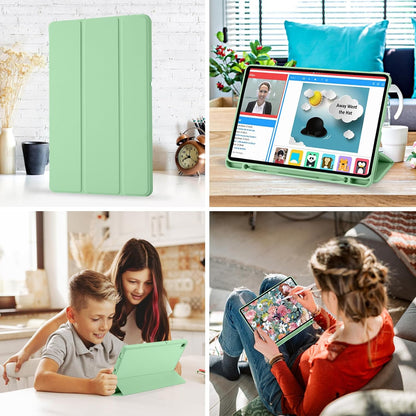 Pouzdro pro Samsung Galaxy Tab S6 Lite (2024) / Tab S6 Lite (2022) / Tab S6 Lite (2020), Techsuit, Flex Trifold, Zelená Matcha