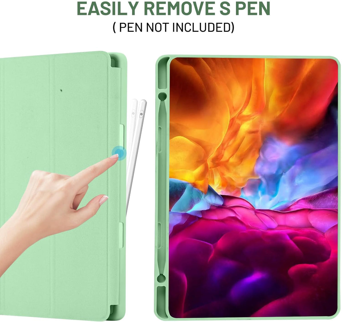 Pouzdro pro Samsung Galaxy Tab S6 Lite (2024) / Tab S6 Lite (2022) / Tab S6 Lite (2020), Techsuit, Flex Trifold, Zelená Matcha