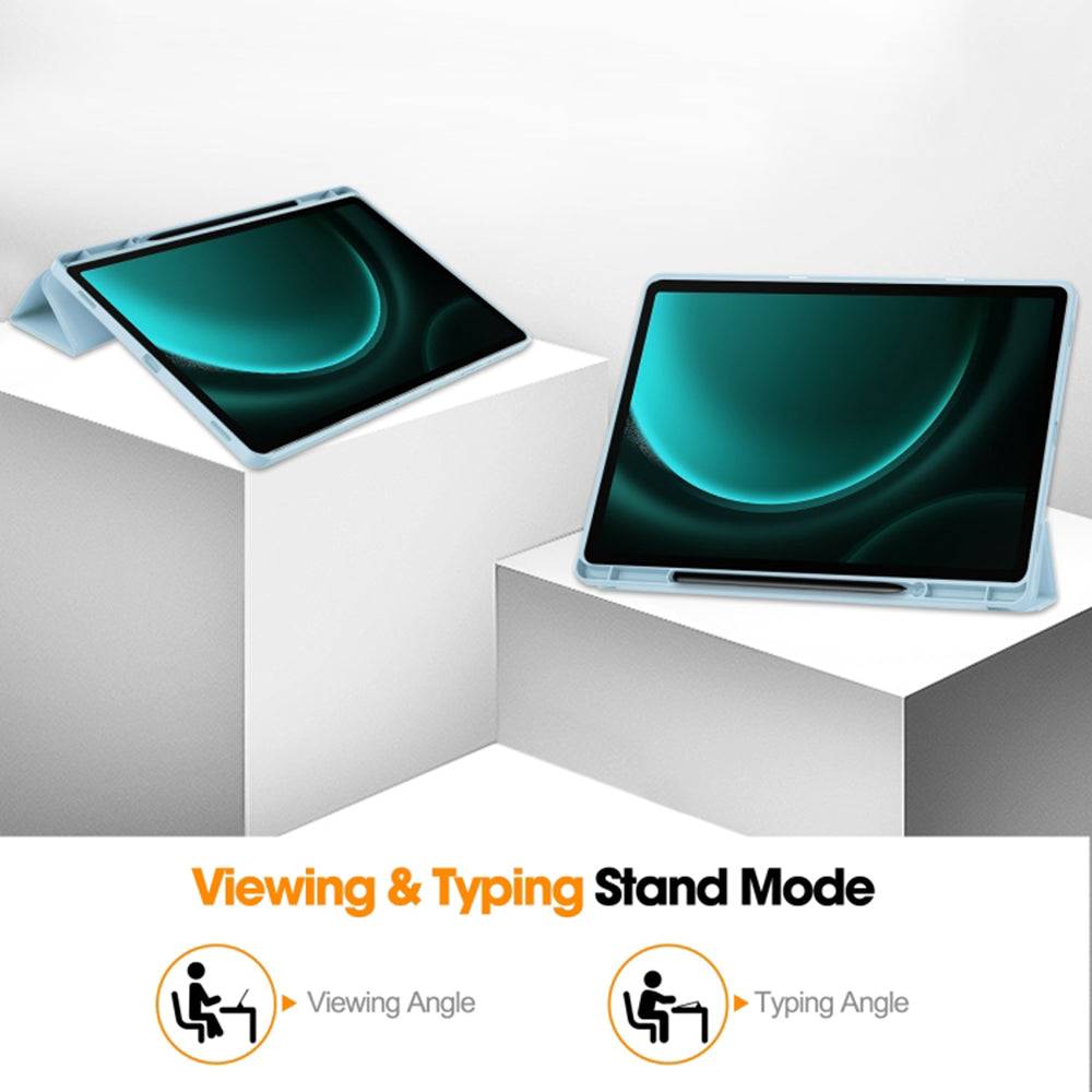 Pouzdro pro Samsung Galaxy Tab S9 FE+, Techsuit, Flex Trifold, modré