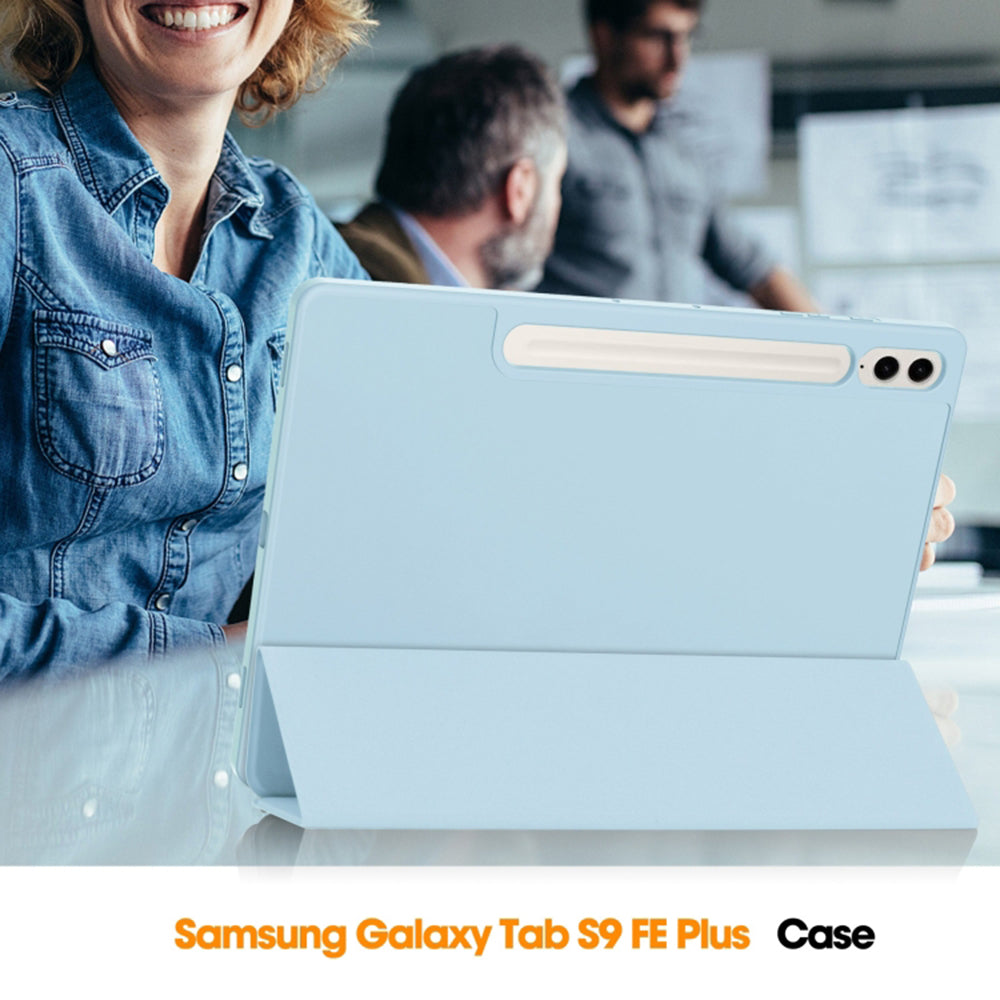 Pouzdro pro Samsung Galaxy Tab S9 FE+, Techsuit, Flex Trifold, modré