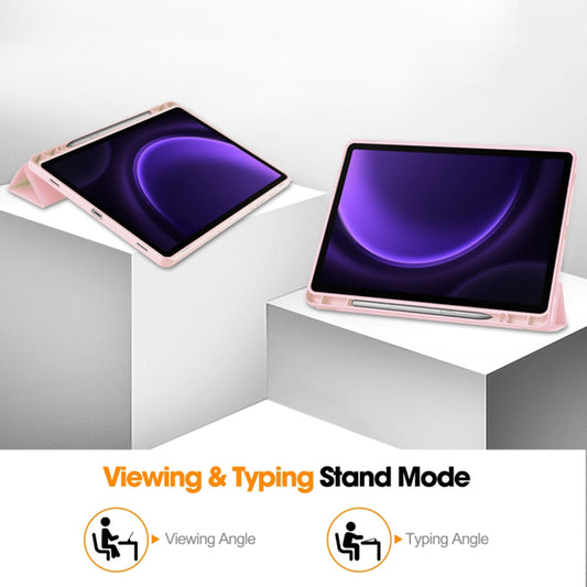 Pouzdro pro Samsung Galaxy Tab S9 FE / Tab S9 / Tab S10 FE, Techsuit, Flex Trifold, růžové