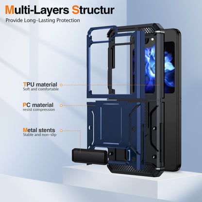 Pouzdro pro Samsung Galaxy Z Flip5 F731, Techsuit, Hybrid Armor Kickstand, Modrá