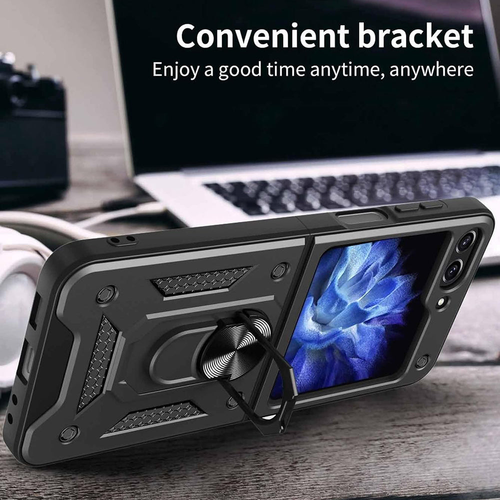Pouzdro pro Samsung Galaxy Z Flip7 FE F761 / Z Flip6 F741, Techsuit, CamShield, Černá