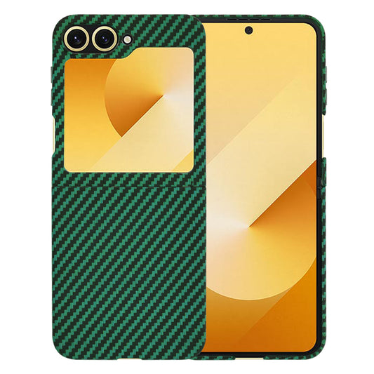 Pouzdro pro Samsung Galaxy Z Flip7 FE F761 / Z Flip6 F741, Techsuit, Carbonite FiberShell, Zelené