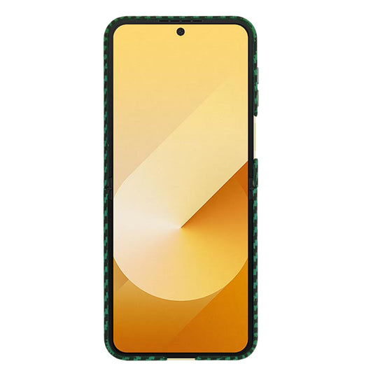 Pouzdro pro Samsung Galaxy Z Flip7 FE F761 / Z Flip6 F741, Techsuit, Carbonite FiberShell, Zelené