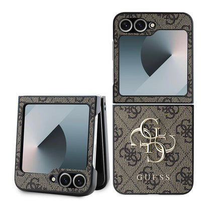 Pouzdro pro Samsung Galaxy Z Flip7 FE F761 / Z Flip6 F741, Guess, 4G Metal Logo, Hnědá
