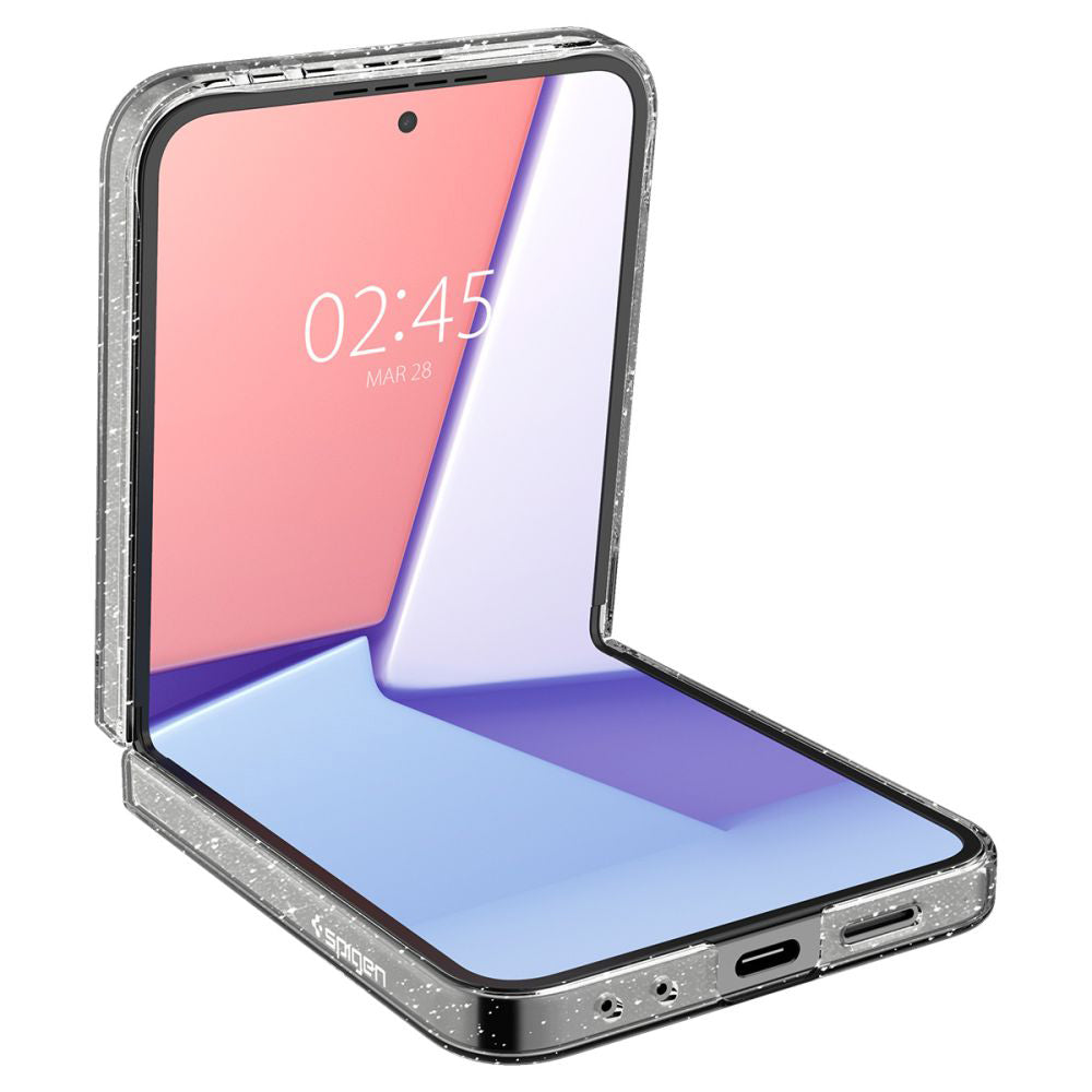 Pouzdro pro Samsung Galaxy Z Flip7 FE F761 / Z Flip6 F741, Spigen, Air Skin Gliiter, Průhledné
