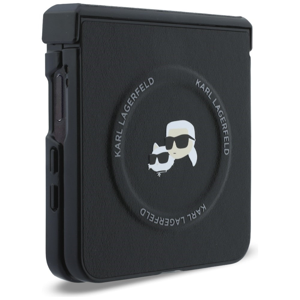 Pouzdro pro Samsung Galaxy Z Flip8 F776, Karl Lagerfeld, Karl & Choupette Head Pin, Černé