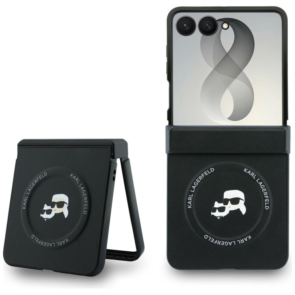 Pouzdro pro Samsung Galaxy Z Flip8 F776, Karl Lagerfeld, Karl & Choupette Head Pin, Černé