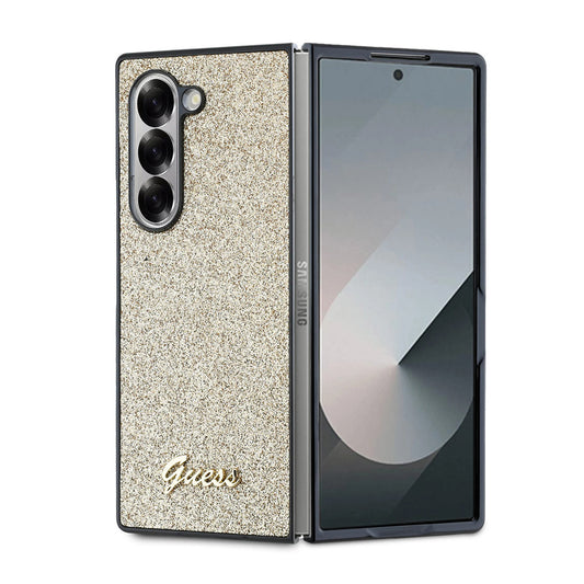Case for Samsung Galaxy Z Fold6 F956, Guess, Glitter Script, Gold