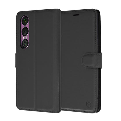 Pouzdro pro Sony Xperia 1 VI, Techsuit, kožené folio, černé