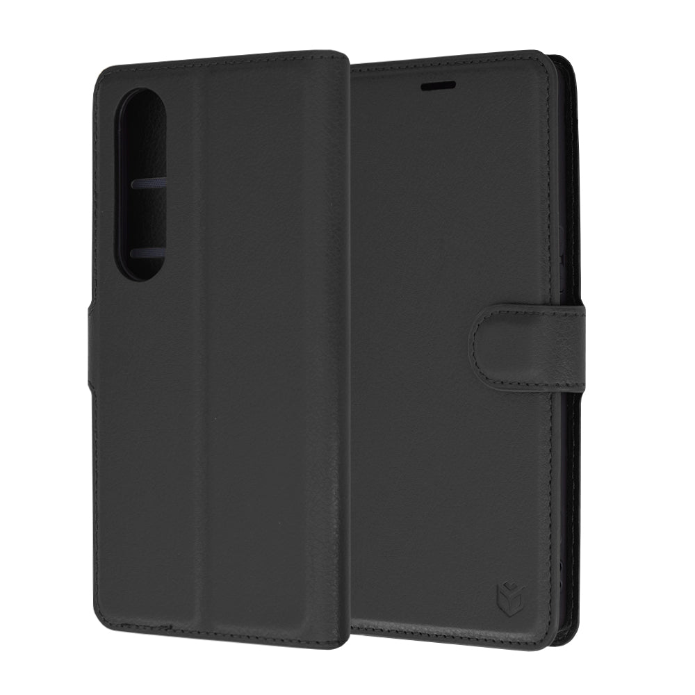 Pouzdro pro Sony Xperia 1 VI, Techsuit, kožené folio, černé