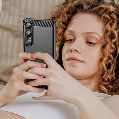 Pouzdro pro Sony Xperia 1 VII, Techsuit, Carbon, Černé