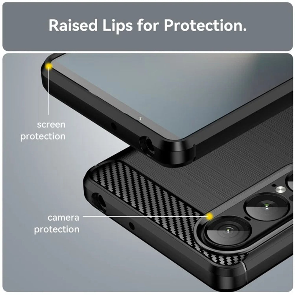 Pouzdro pro Sony Xperia 1 VII, Techsuit, Carbon, Černé