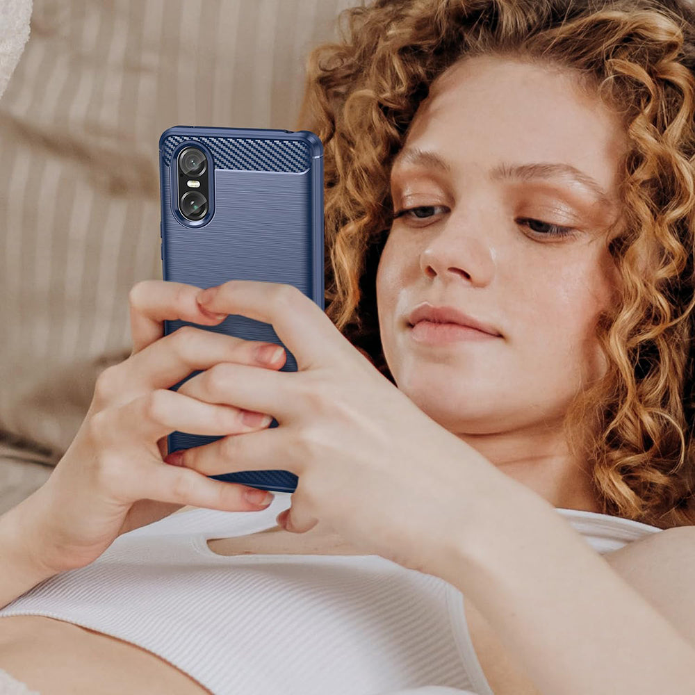 Pouzdro pro Sony Xperia 10 VI, Techsuit, Carbon, Černé