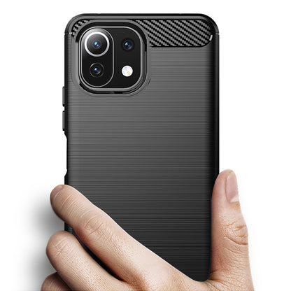 Pouzdro pro Xiaomi 11 Lite 5G NE / Mi 11 Lite 5G / 11 Lite, Techsuit, Carbon, Černé