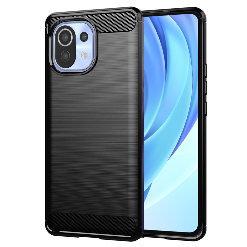 Pouzdro pro Xiaomi 11 Lite 5G NE / Mi 11 Lite 5G / 11 Lite, Techsuit, Carbon, Černé
